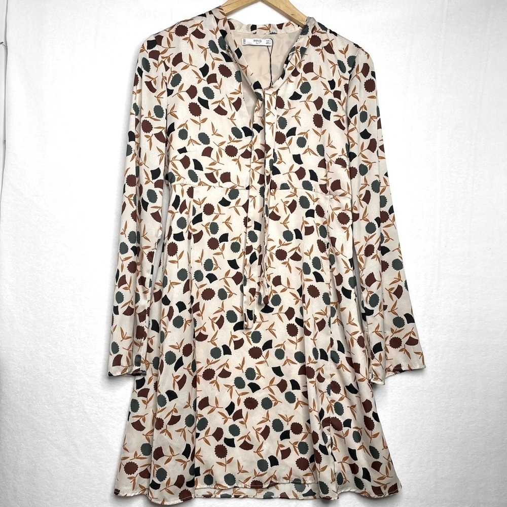 𝅺MNG by Mango silk-like flowing dress wish retro vibe—size 4